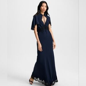 Veronica Beard Muriel Lace Trim Maxi Dress